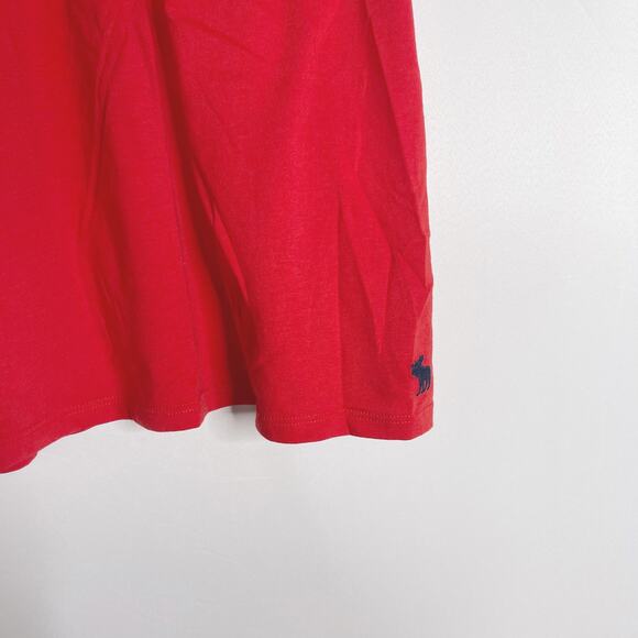 Abercrombie Kids Girls 13/ 14 Red Eyelet Off The Shoulder Tee Button Cotton - Picture 4 of 7